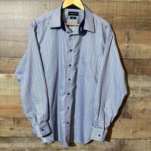 🌻 Paul Fredrick sz 18.5 x 35 Tailored Fit Cotton Button Down Dress Shirt